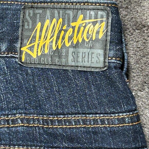 Affliction Ace Jeans Men’s 42x34 Blue Denim Straight Embroidered Jeans - Picture 15 of 15
